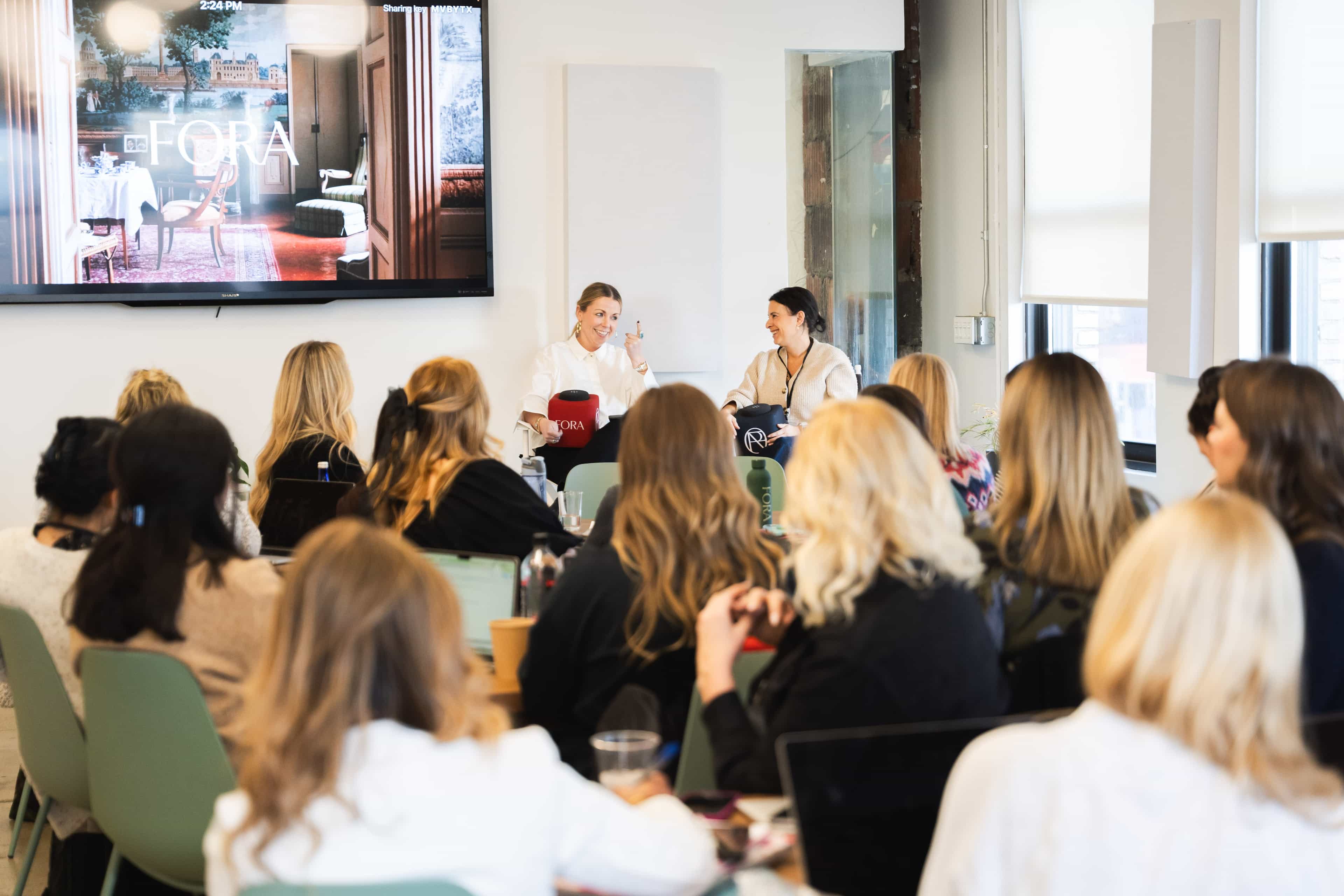 a group of people attend a presentation