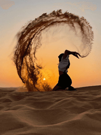 Sand at sunset.