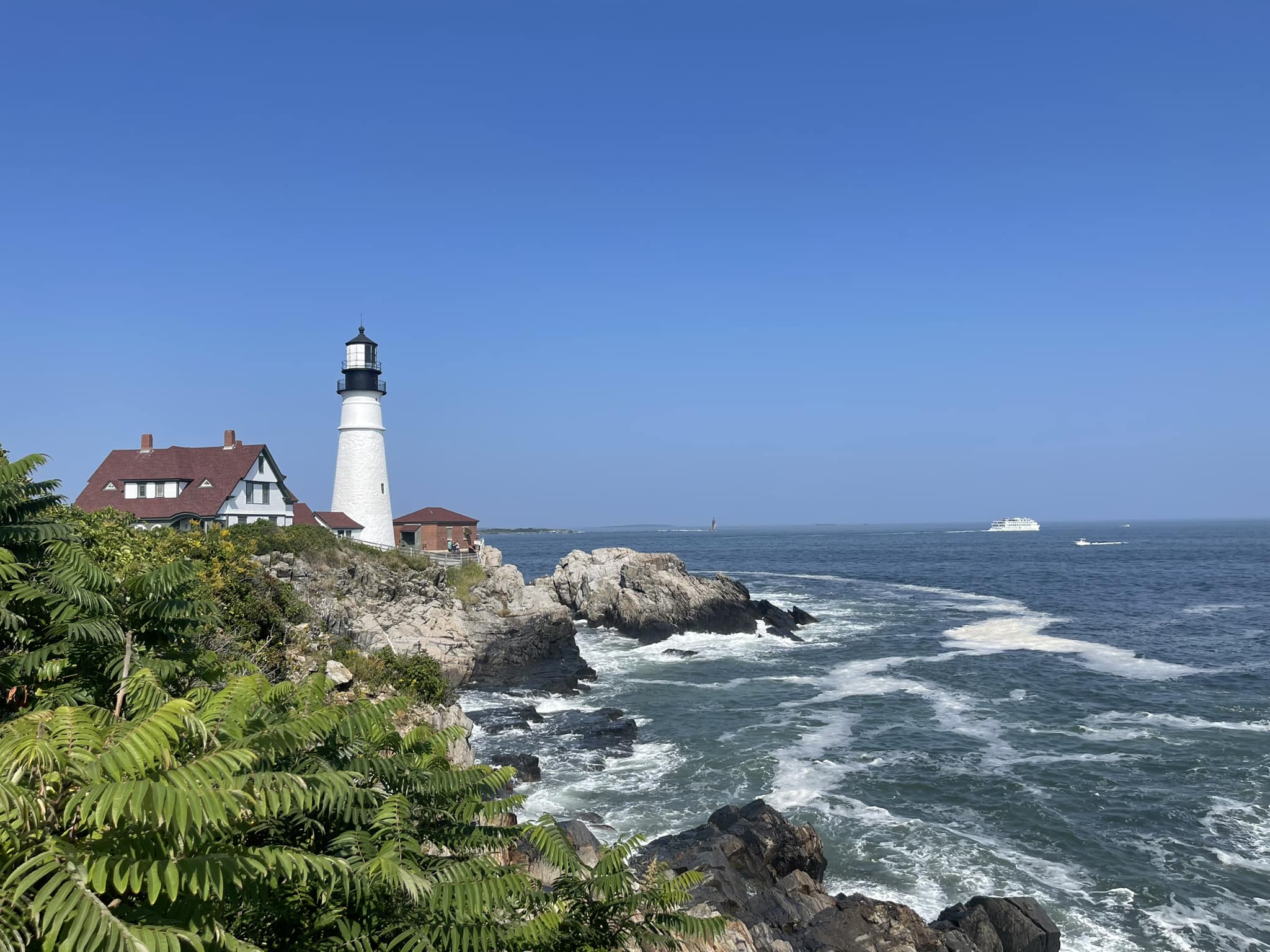 Lighthouse by the water.