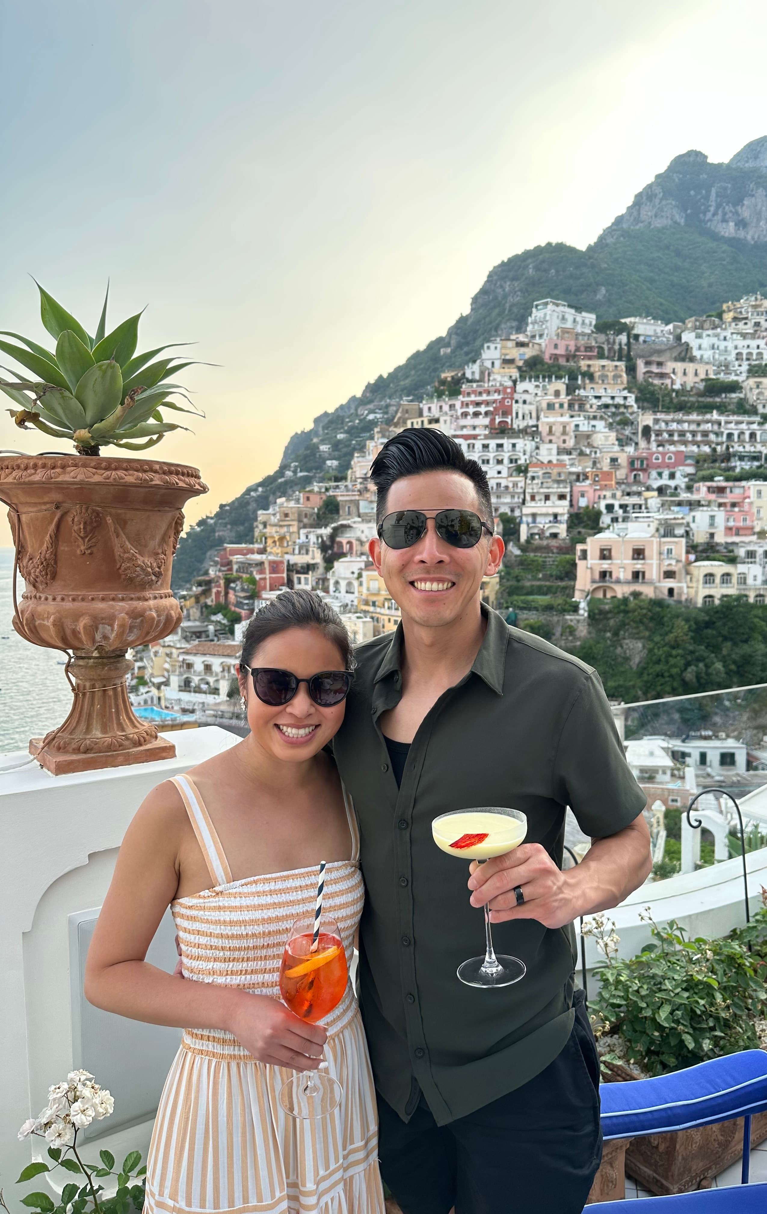 Kristyne enjoying drink with her partner