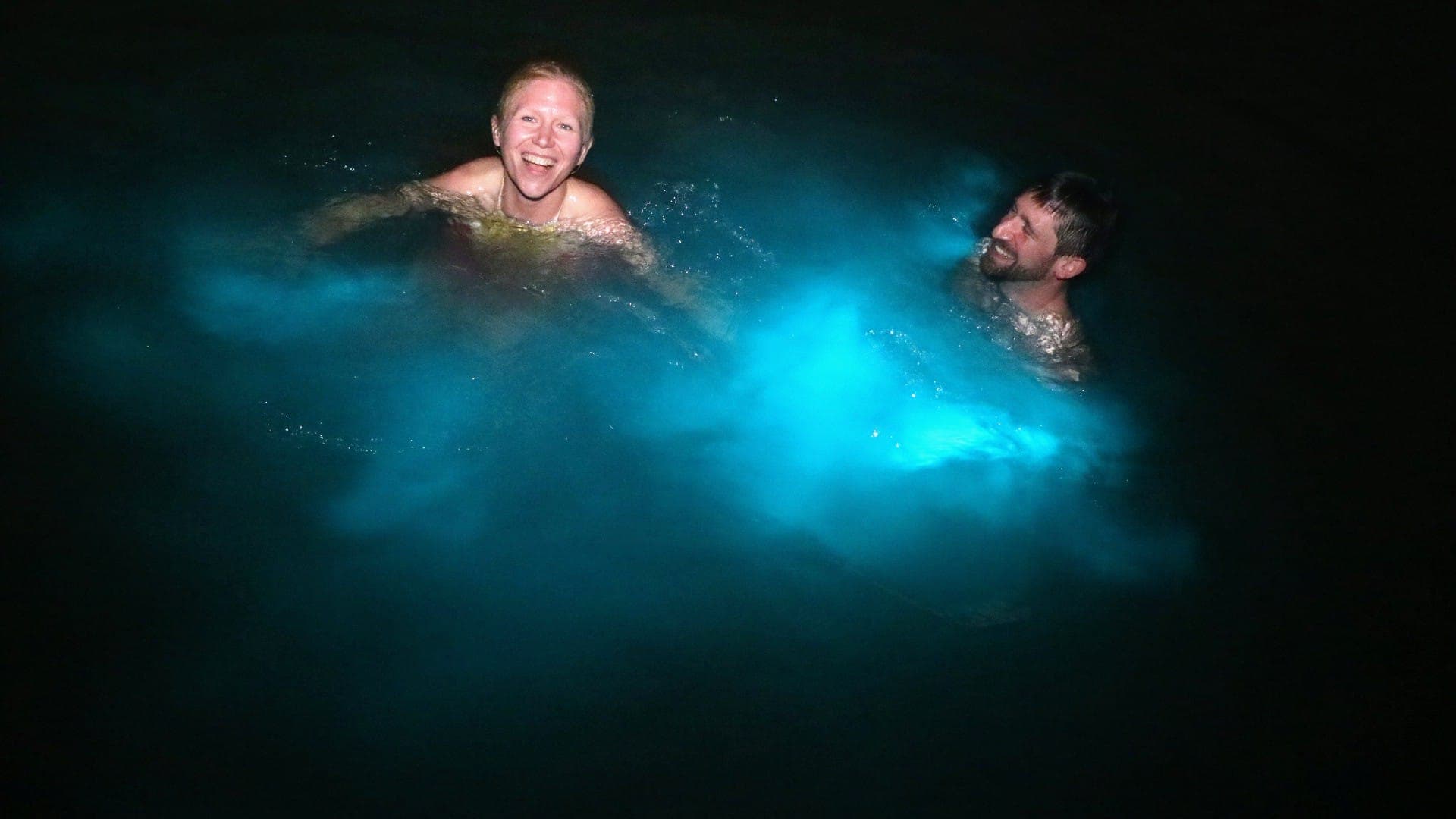 Couple posing in the water