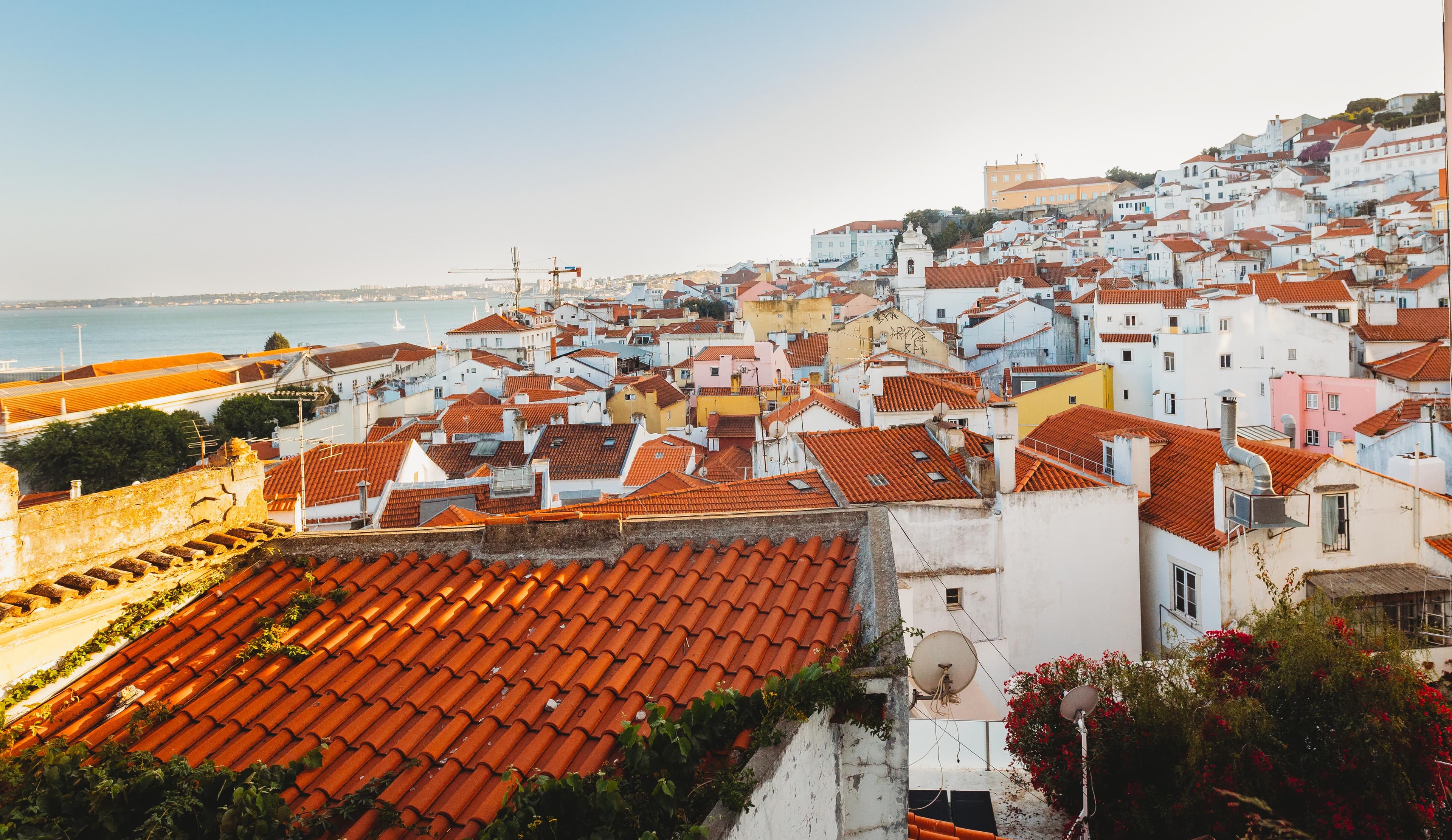 View of the city and sea