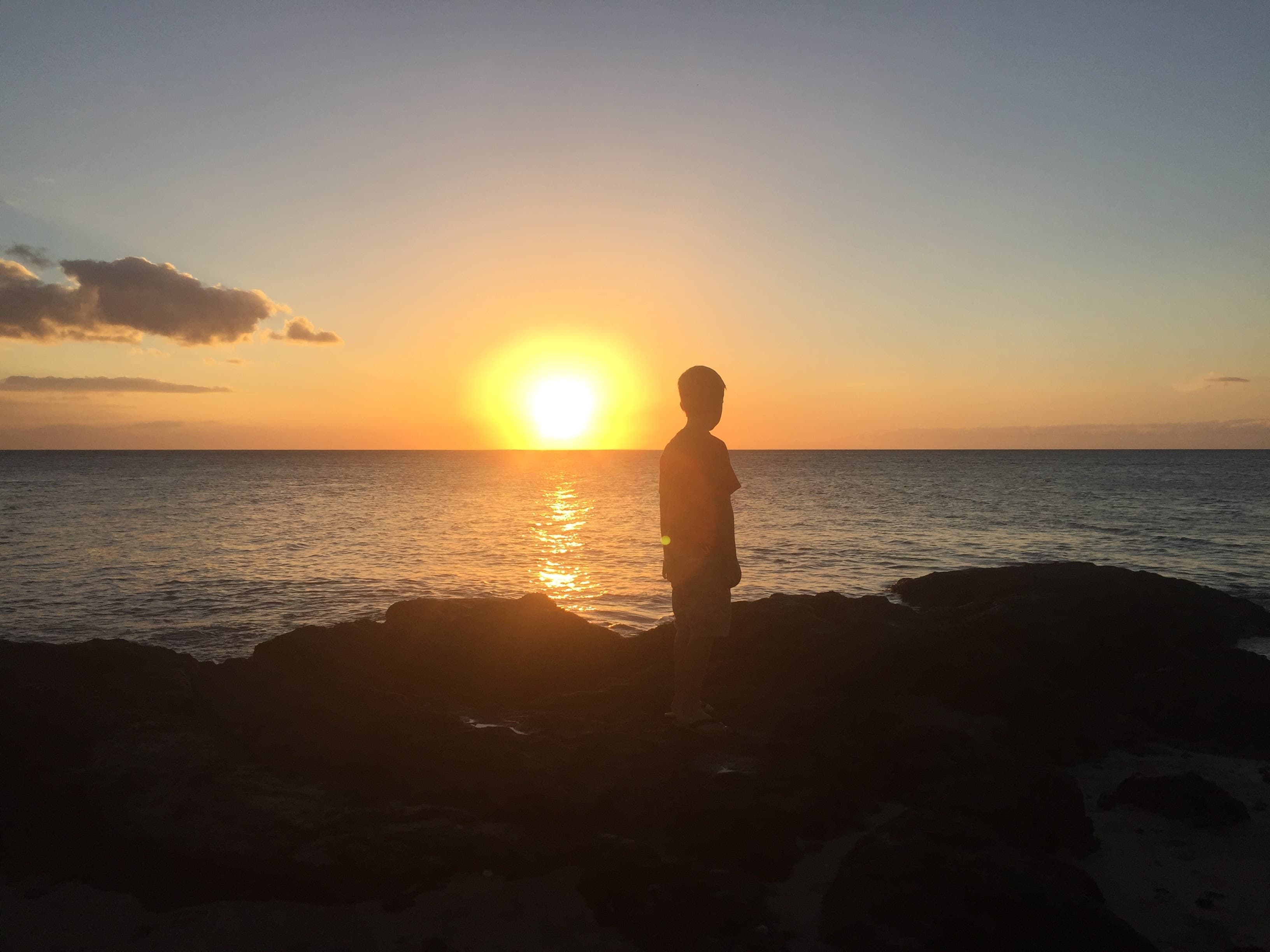 Sunset over the horizon.