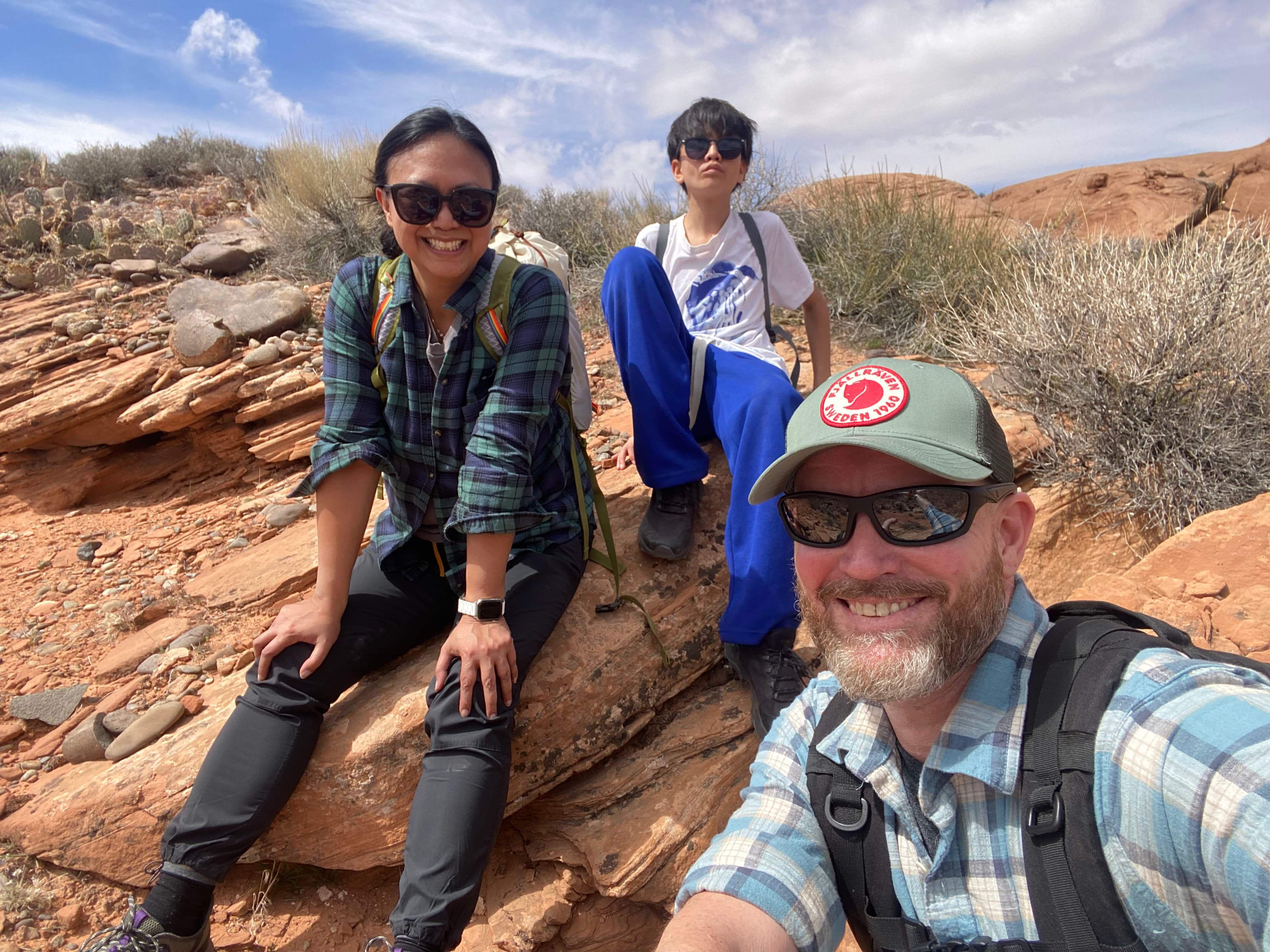 Family photo in a desert