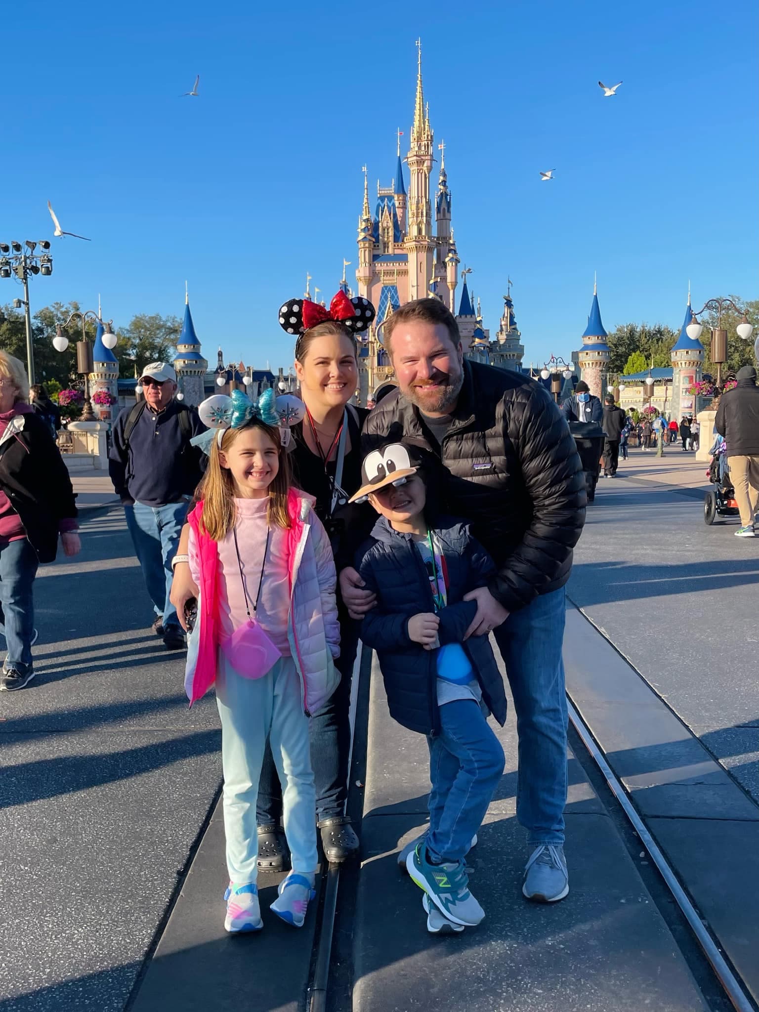 Travel advisor posing with family