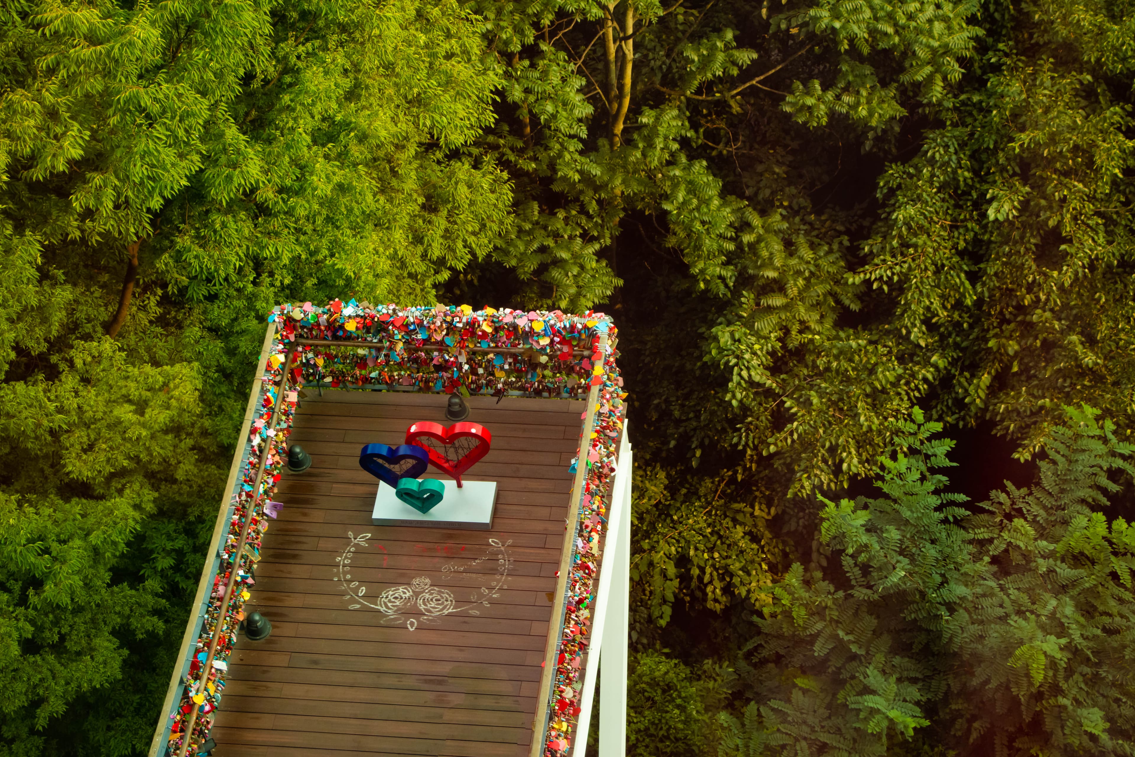 View of a valley and rooftop