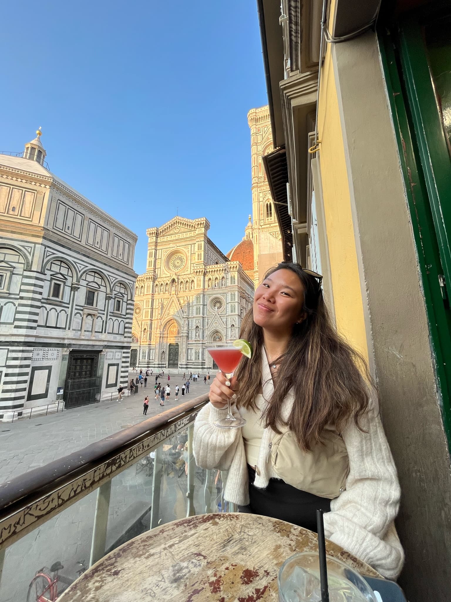 Picture of Katherine with juice glass in hand