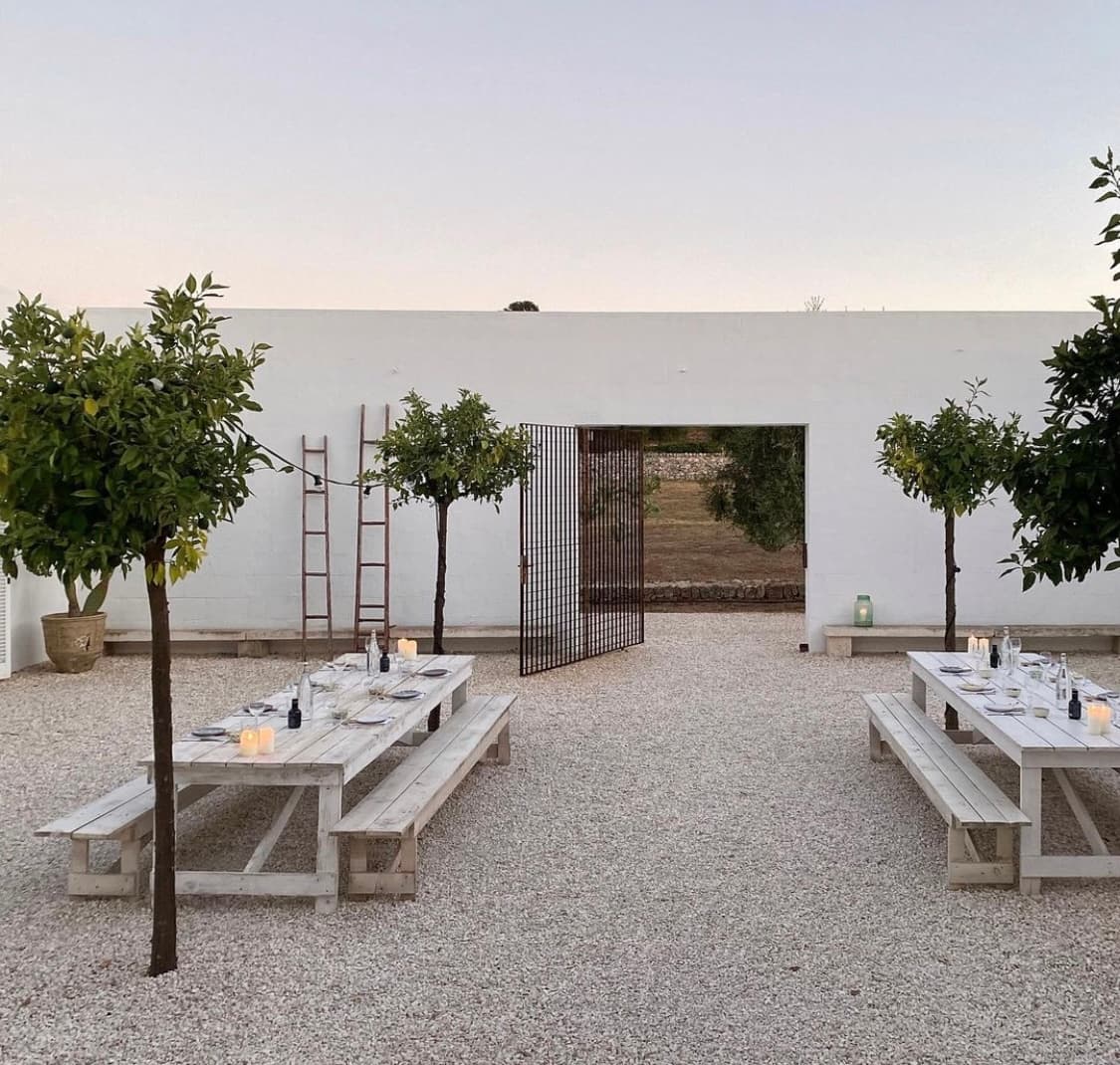 View of an outdoor dining area