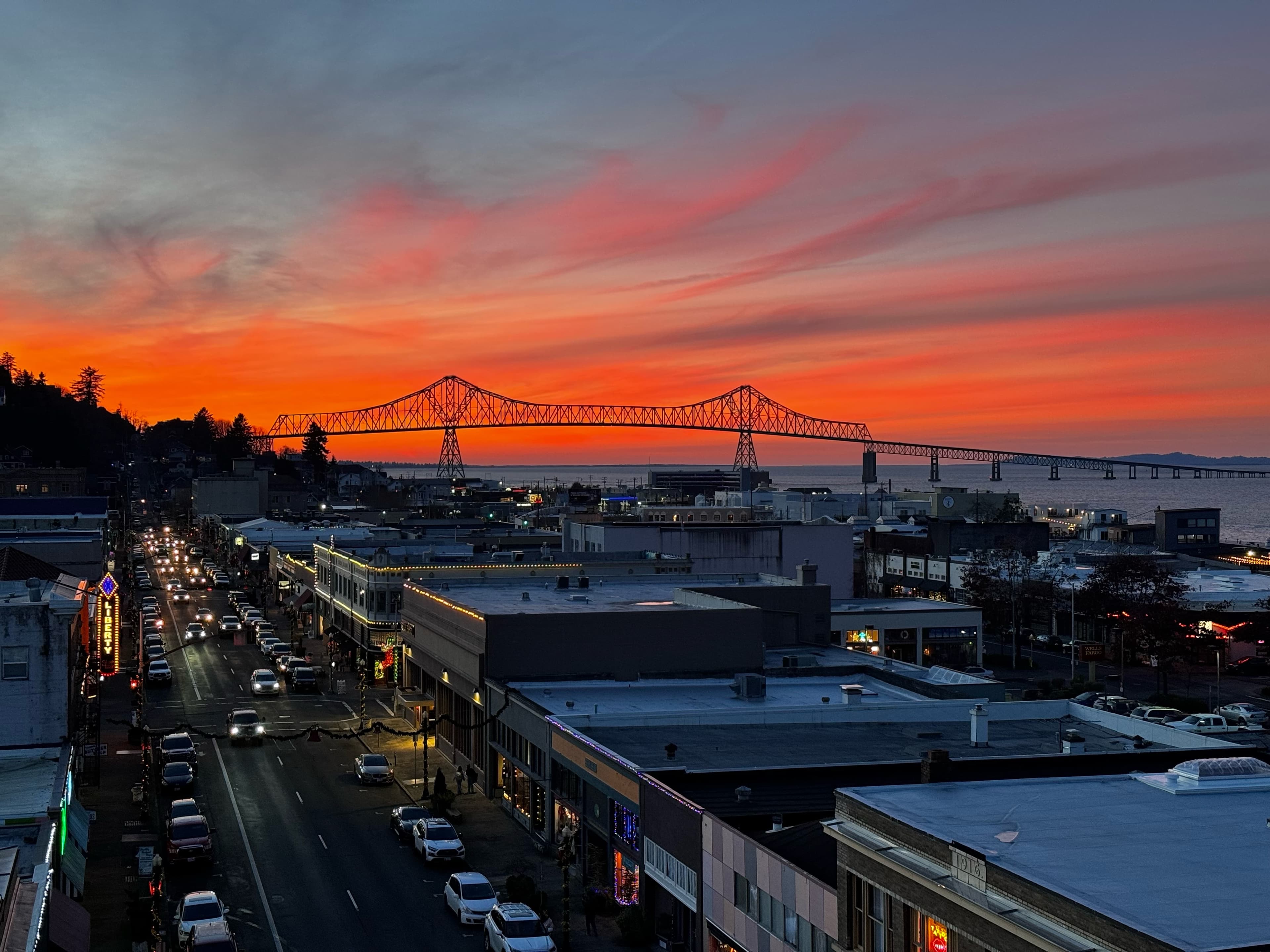 City view during sunset