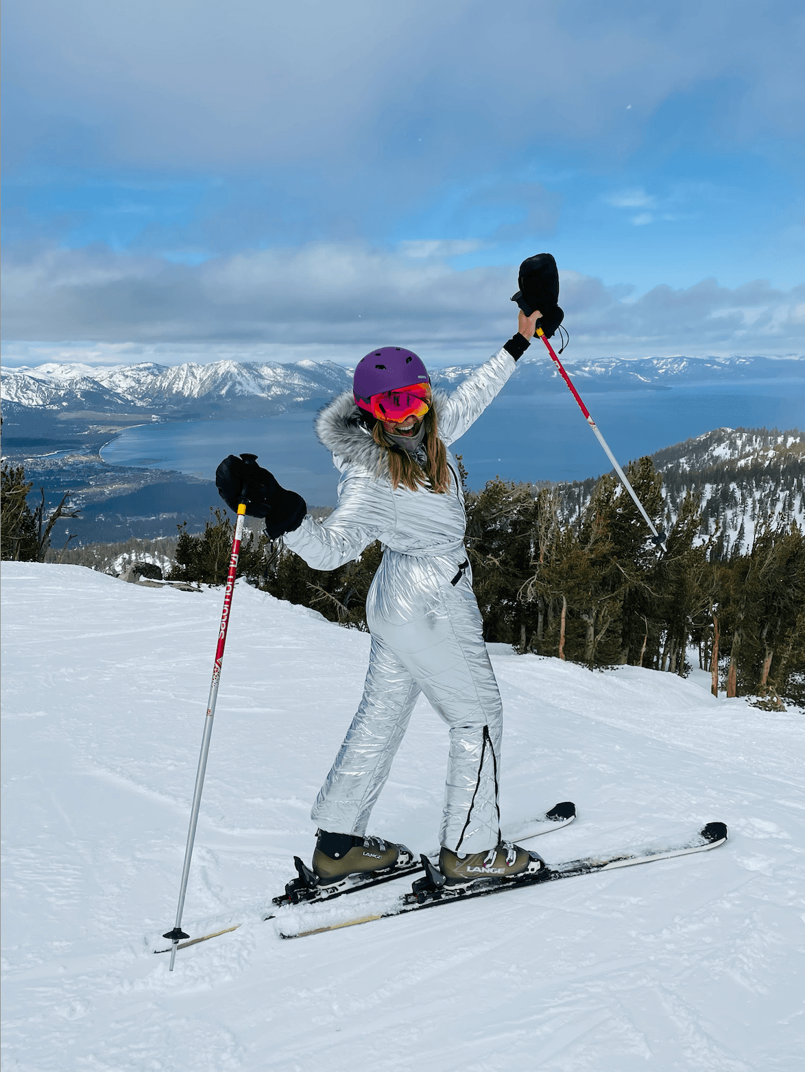Enjoy skiing in the icy mountains