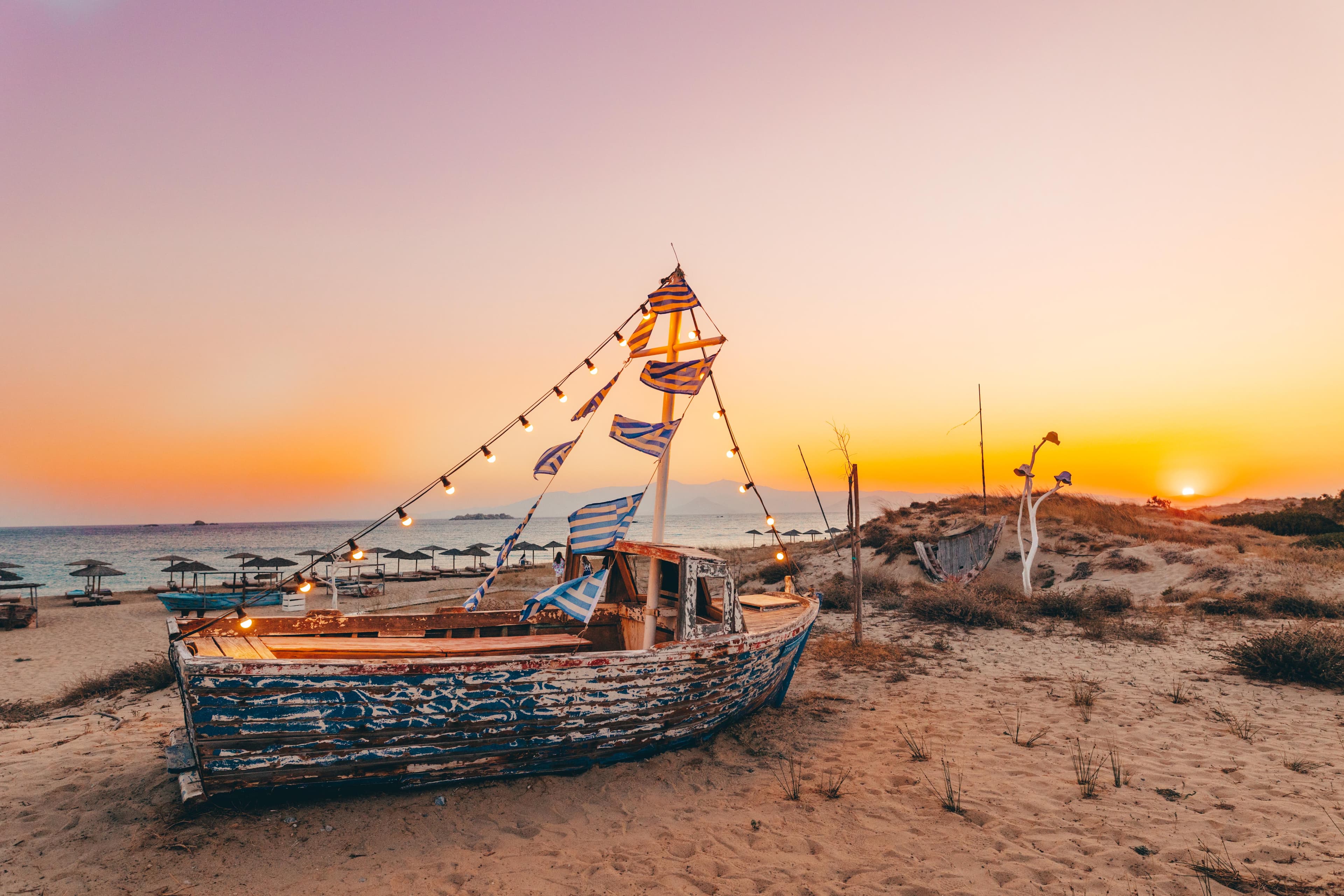 View of a boat beside sea