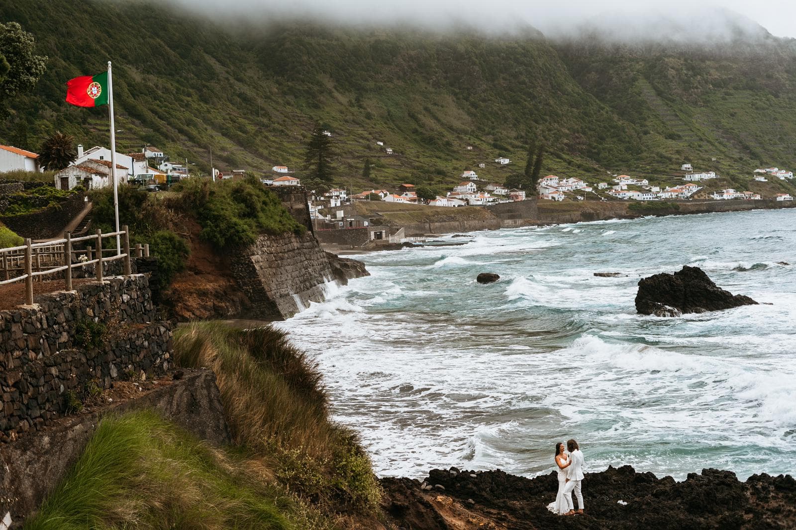 An aesthetic view of sea waves striking to the rocks