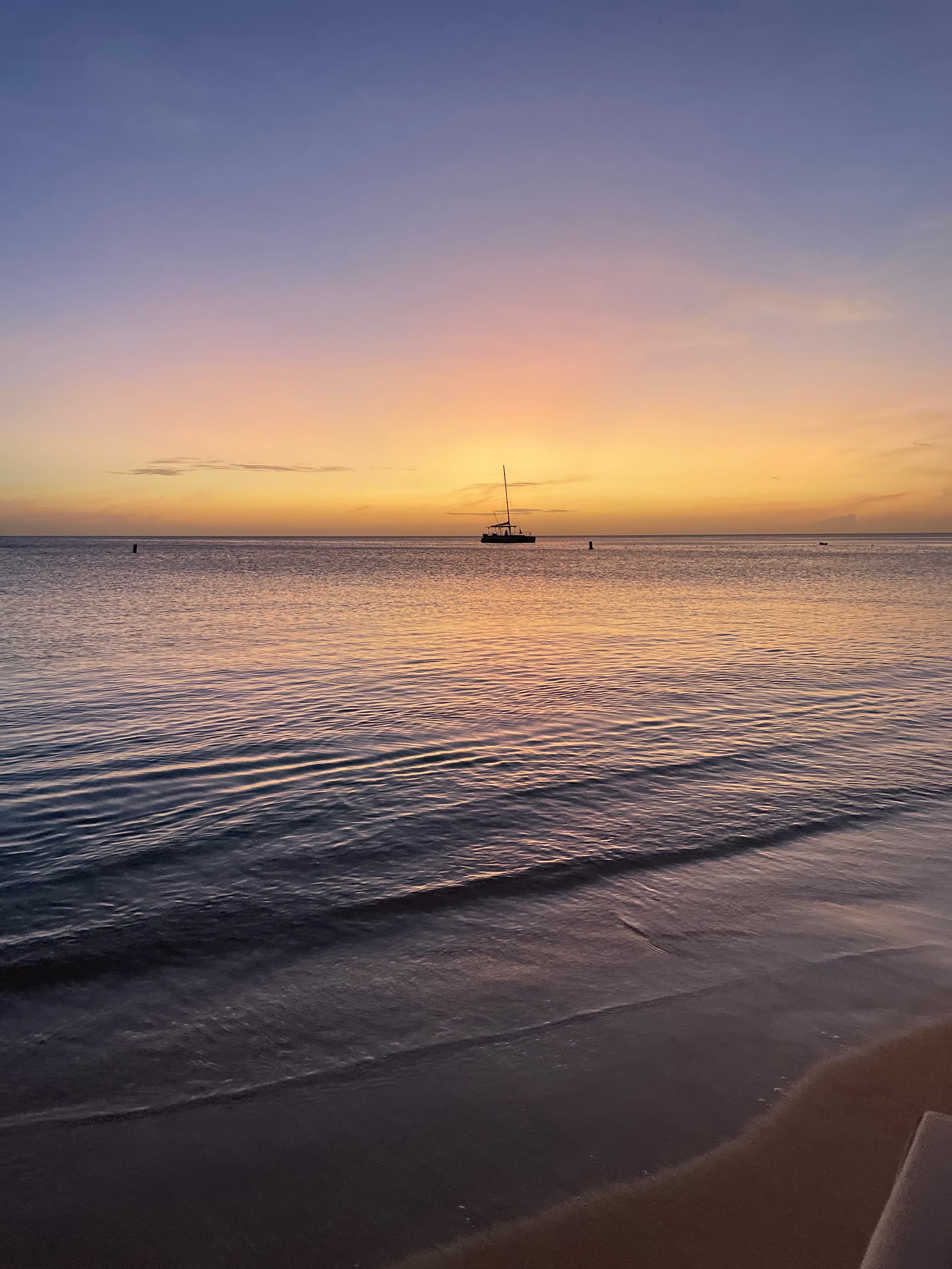 View of sunset and sea