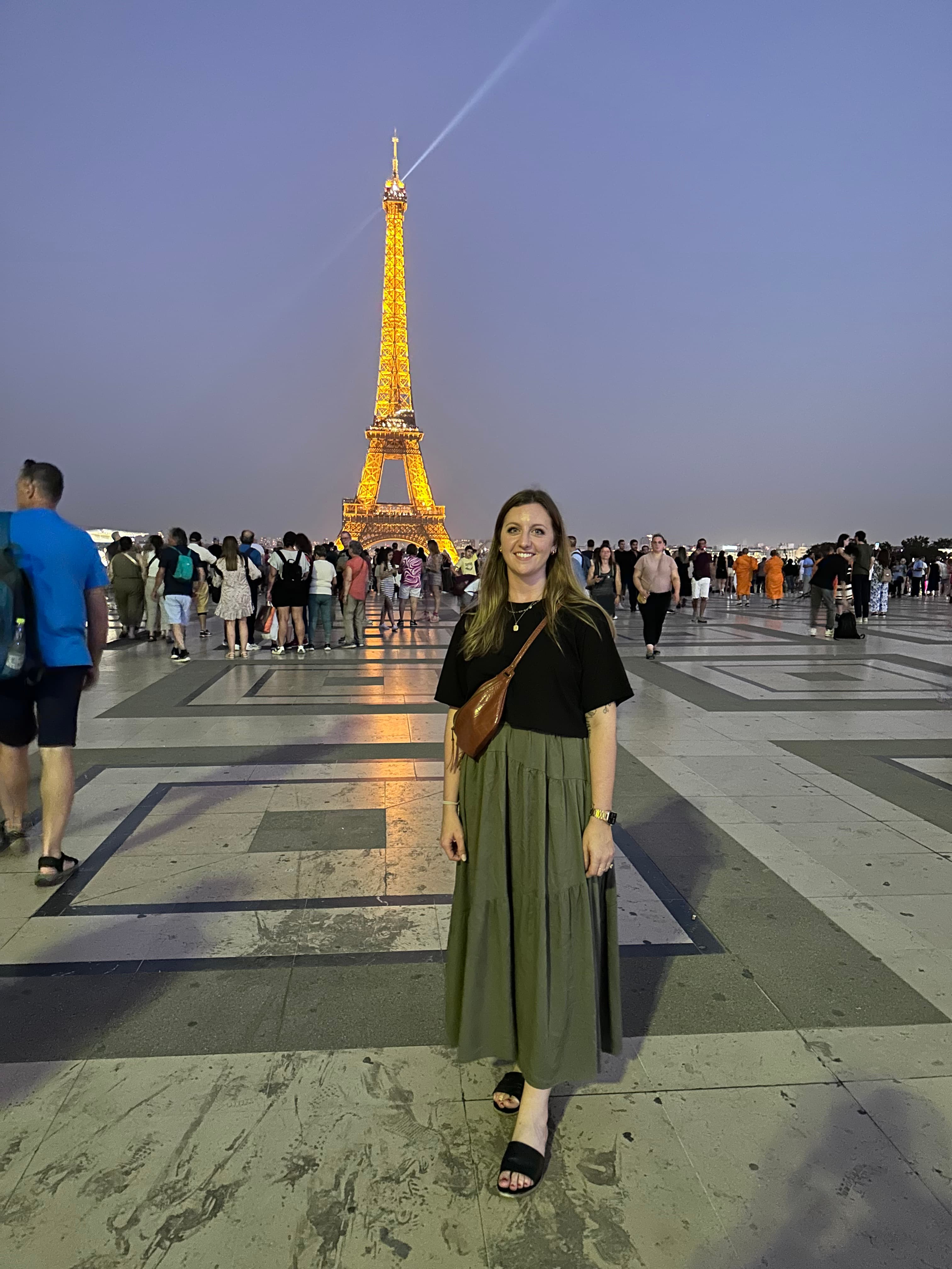 Girl infront of Eiffel Tower