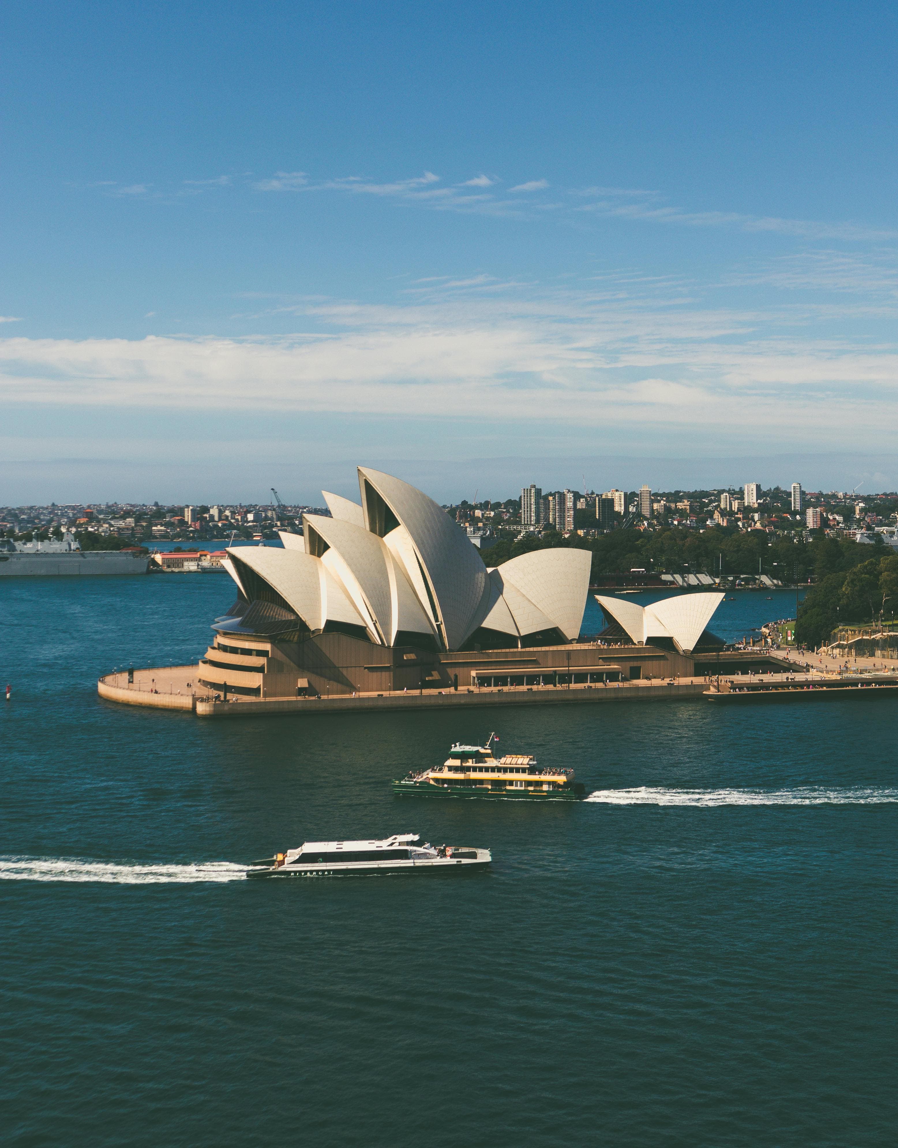 Aerial View of the Sydney Opera House at the Sydney Harbour.