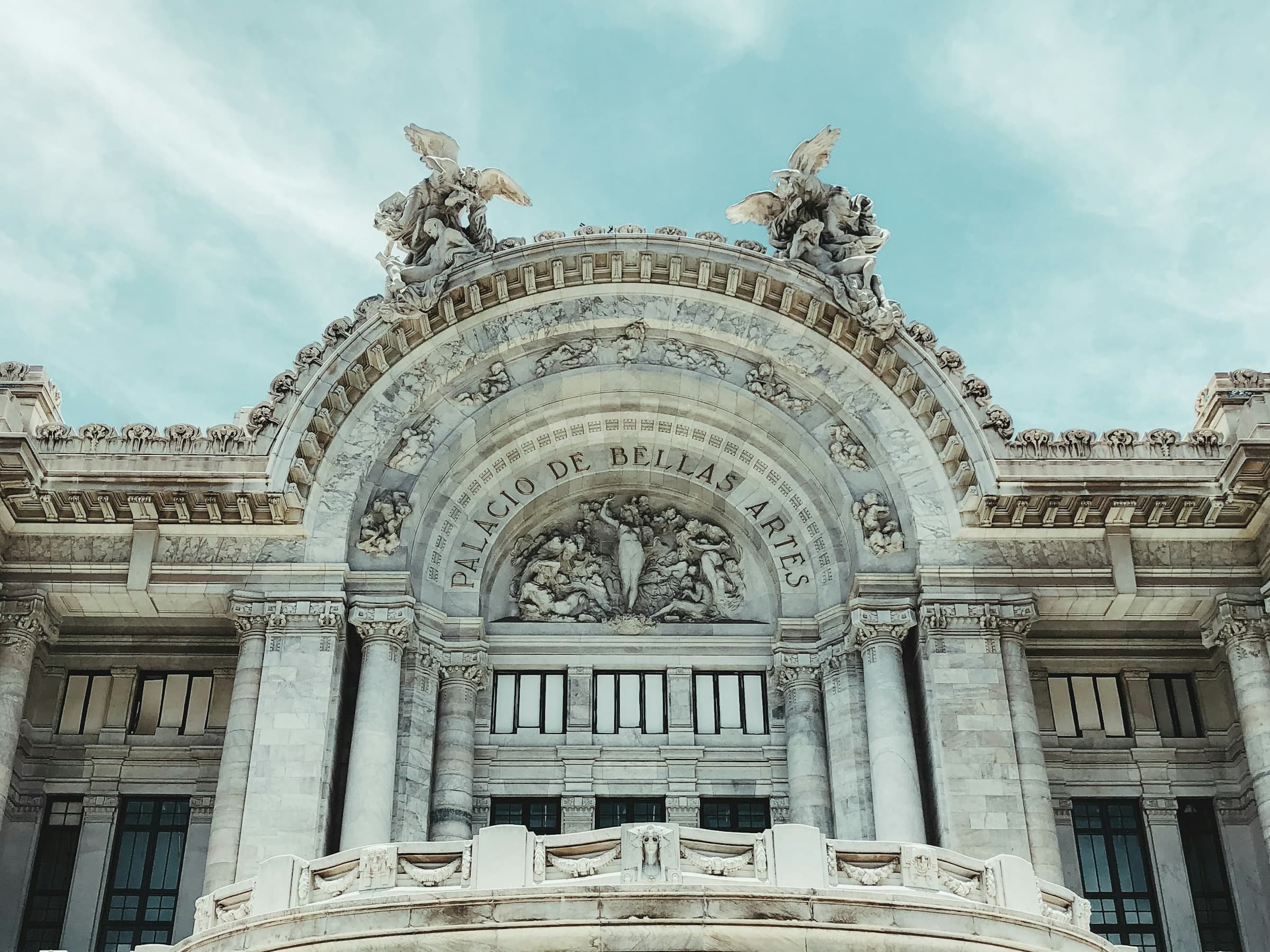 A marble palace facade during the daytime