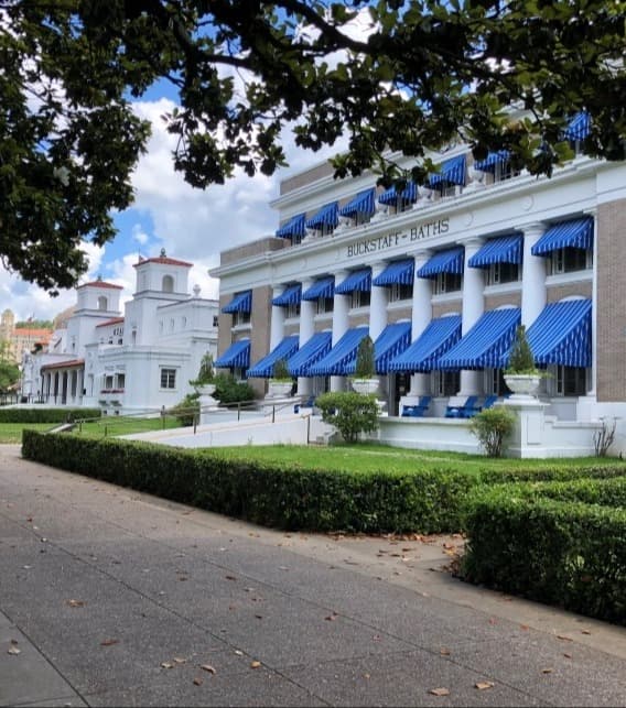 Row of traditional Bathhouses in Hot Springs, Arkansas