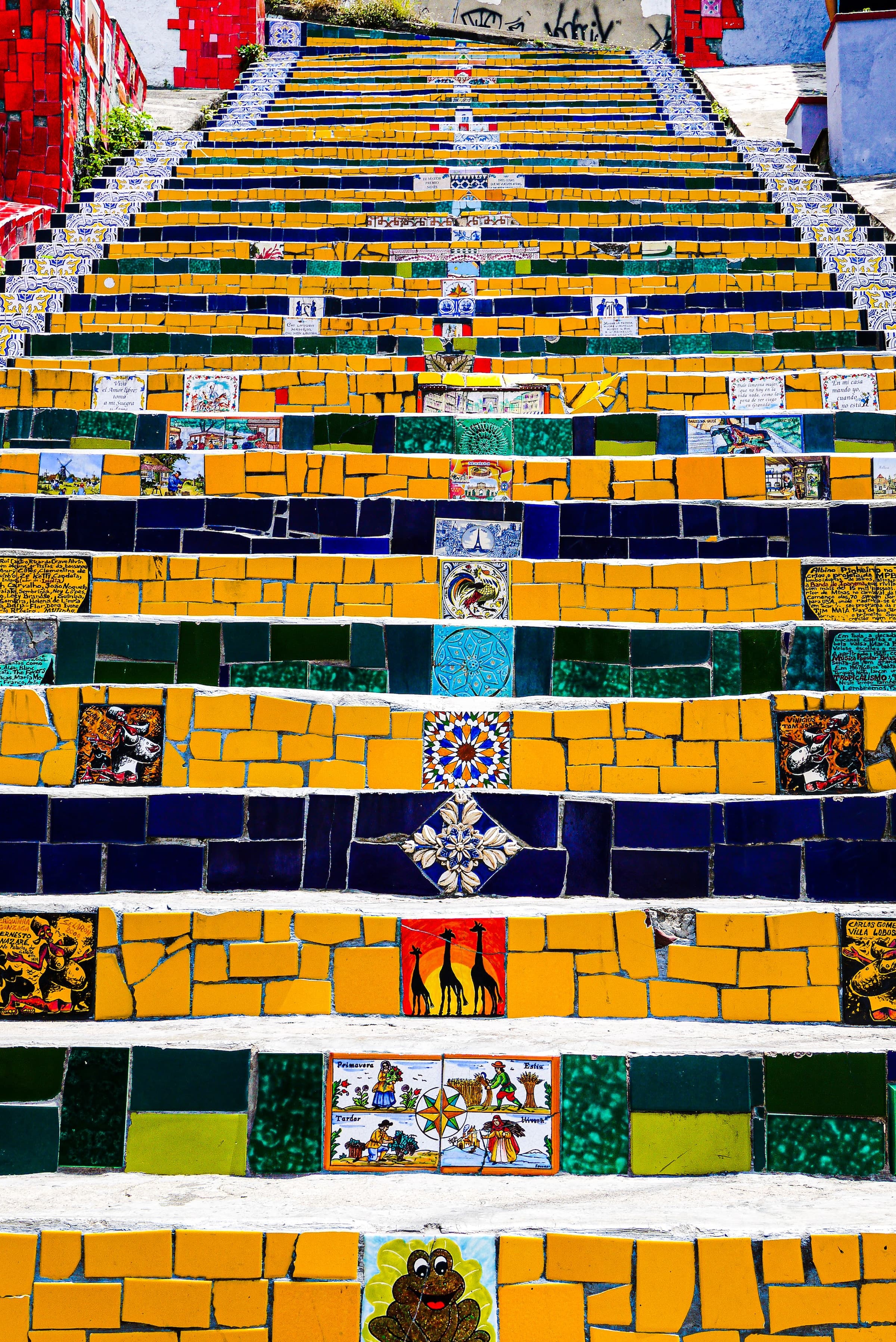 Escadaria Selarón is a set of world-famous steps in Rio de Janeiro.