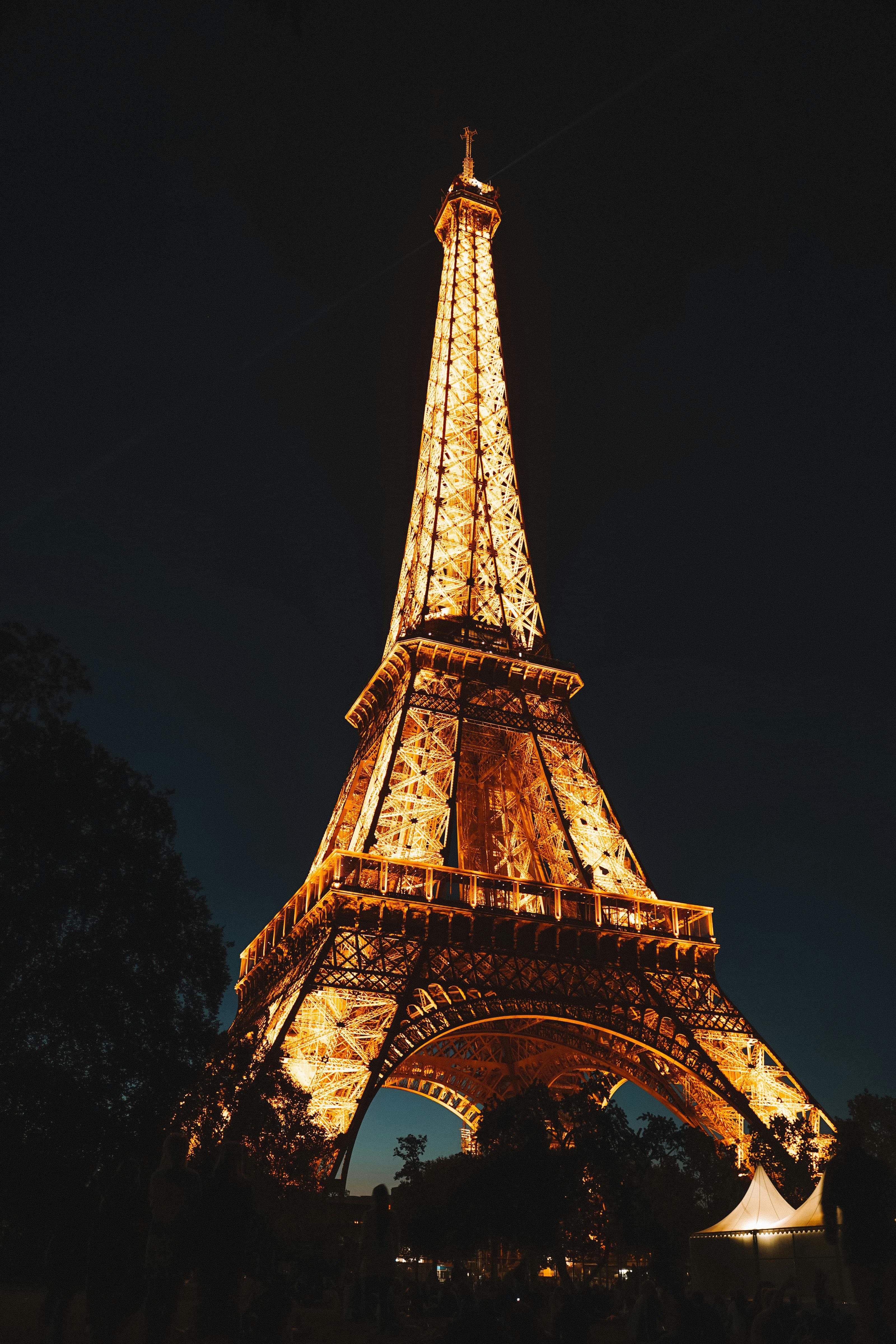 nighttime picture of a tower in Paris