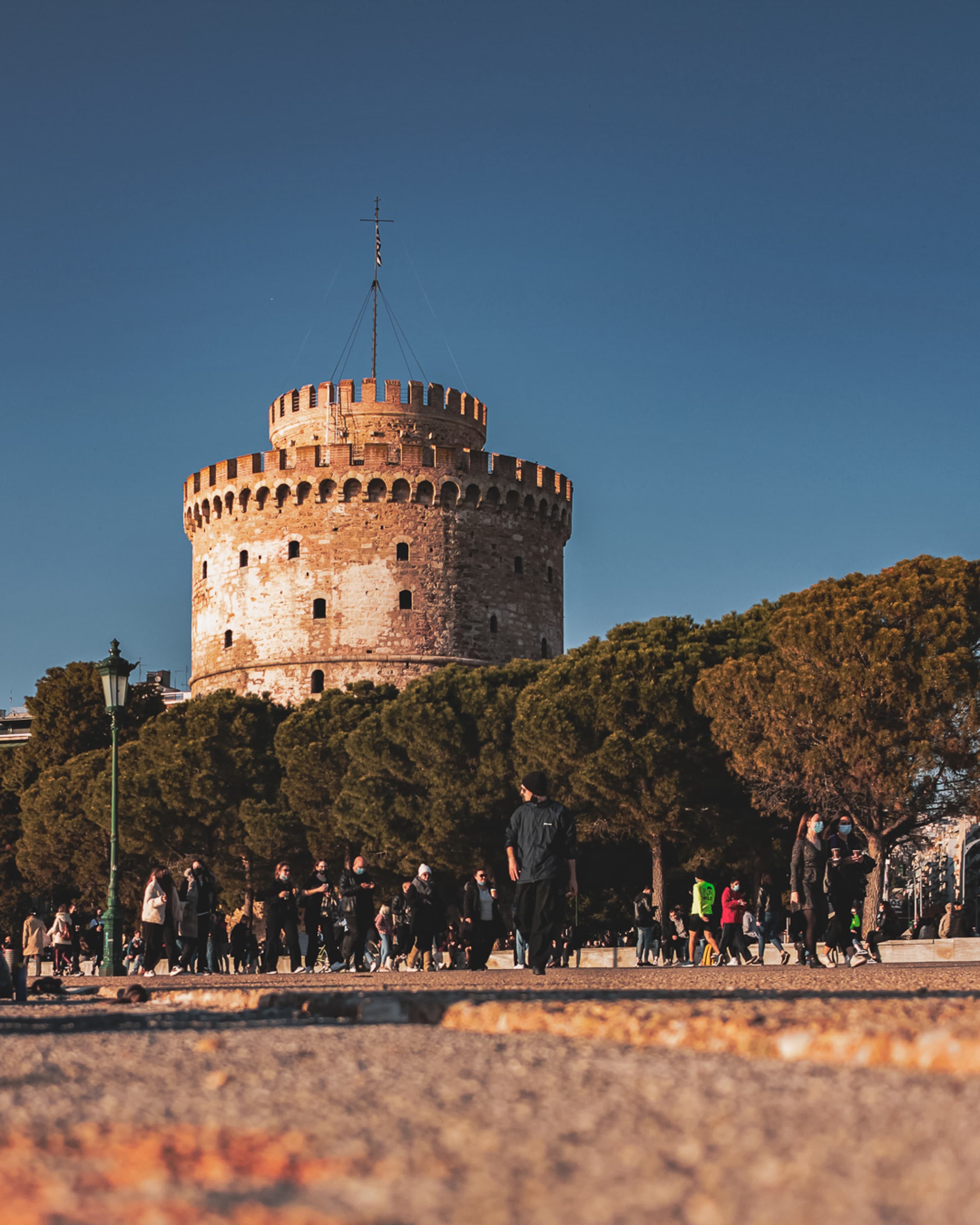 a castle with sky in the background