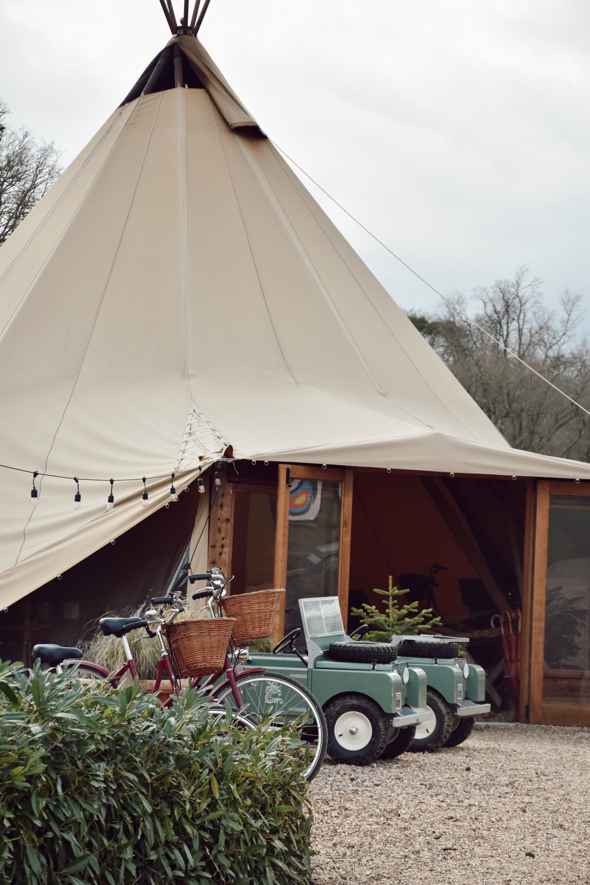 A teepee-style kids play area