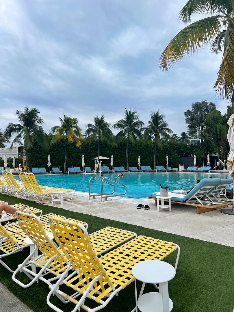 pool in the hotel with pool chair