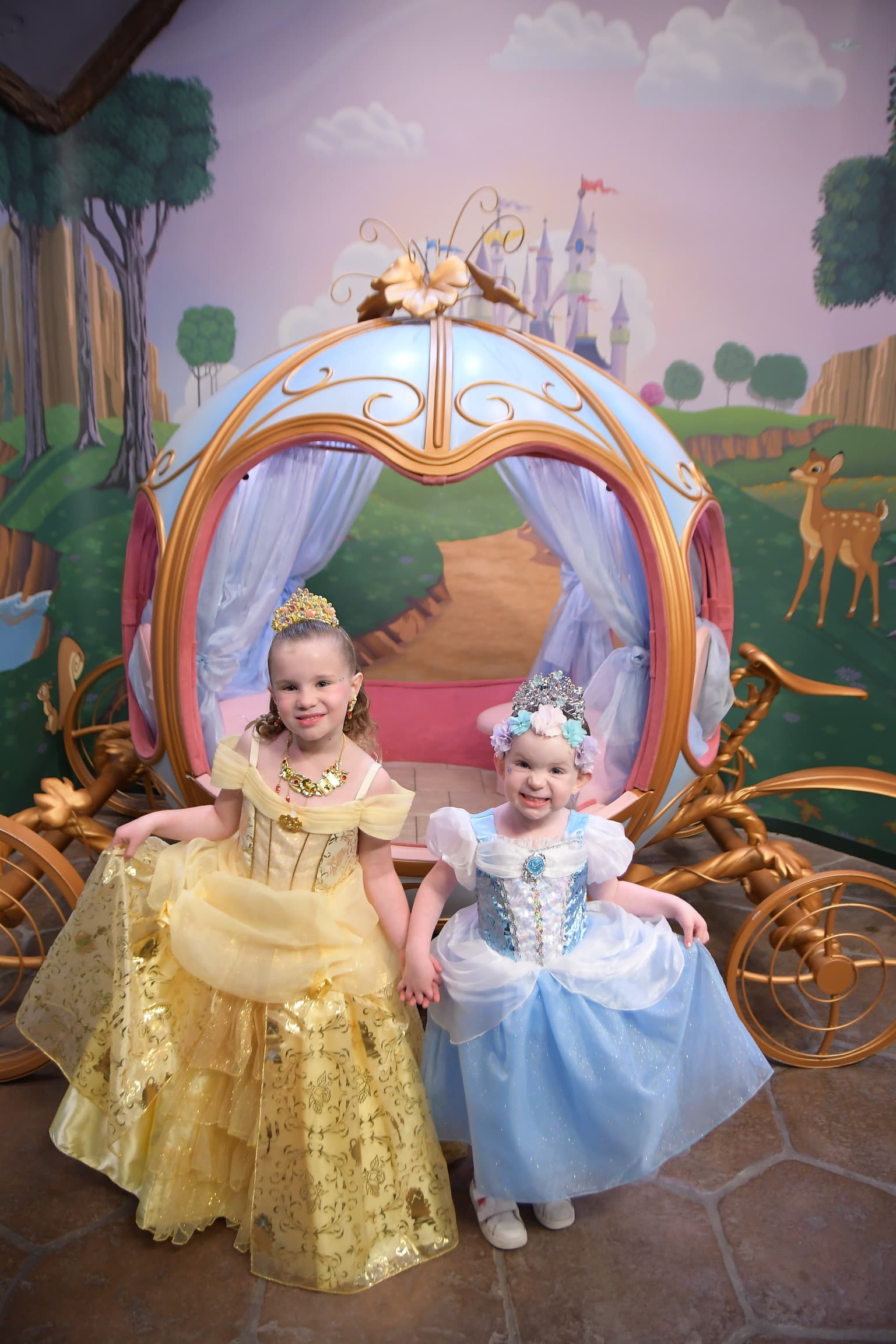 Happy kids posing like a princess