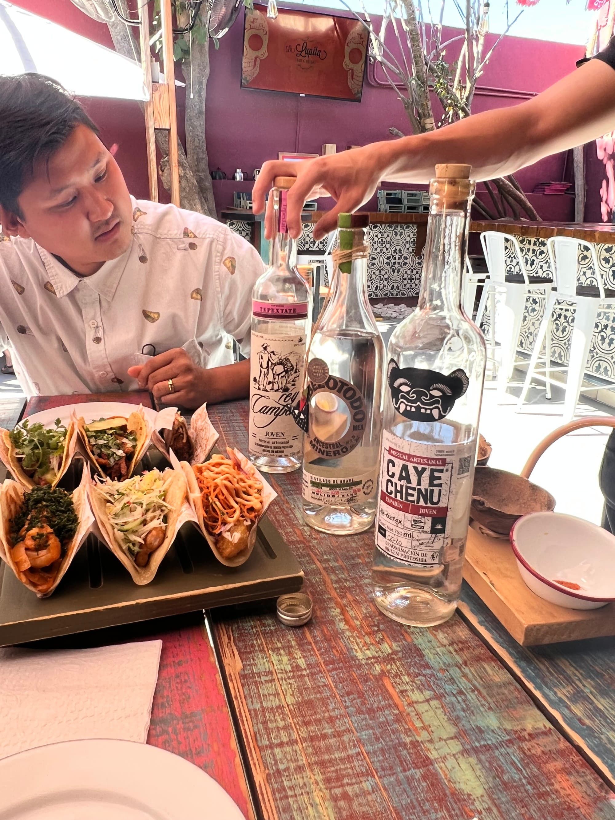 Mezcal tasting with tacos in Todos Santos