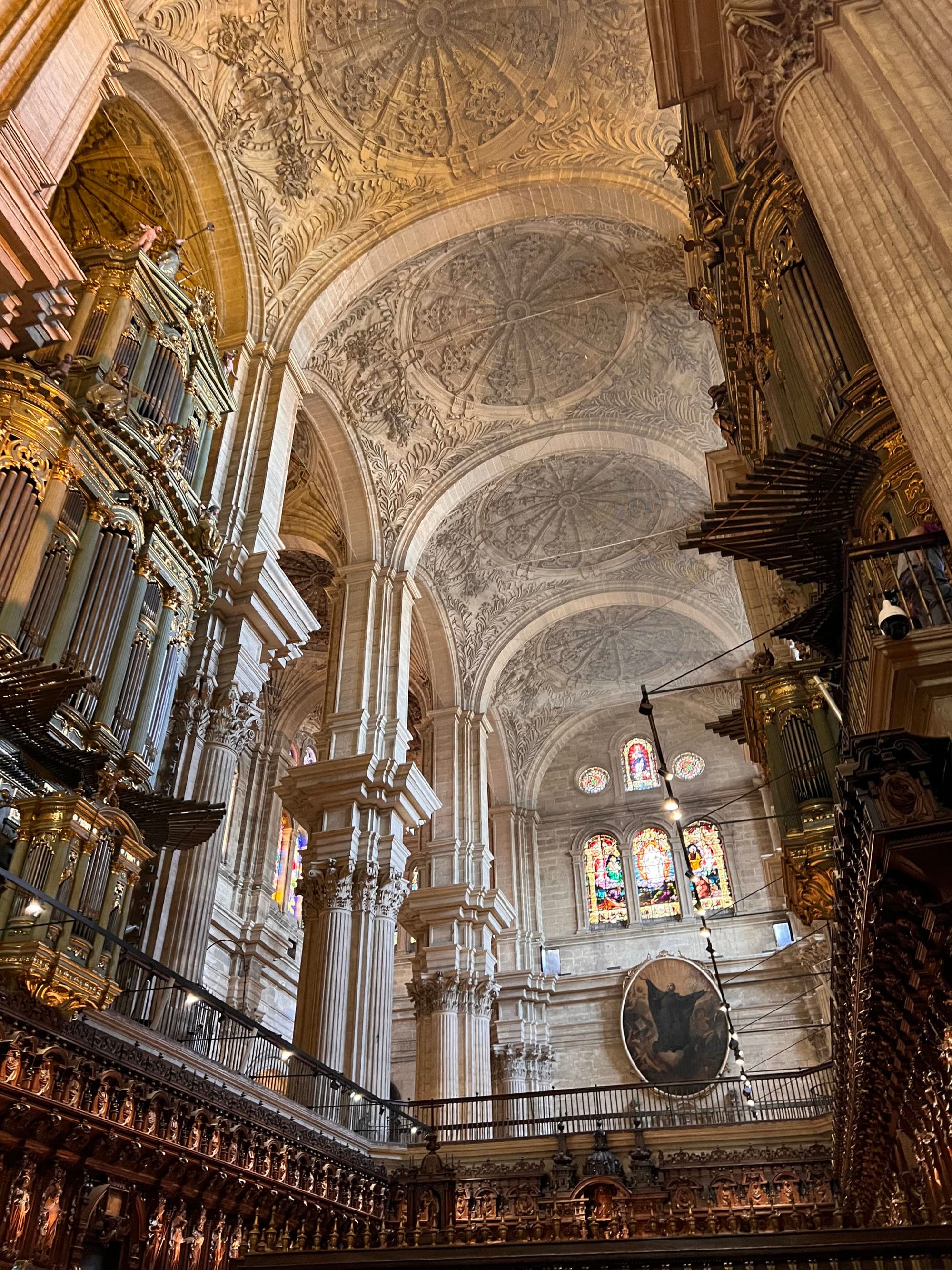 inside of a building with tall, domed ceilings