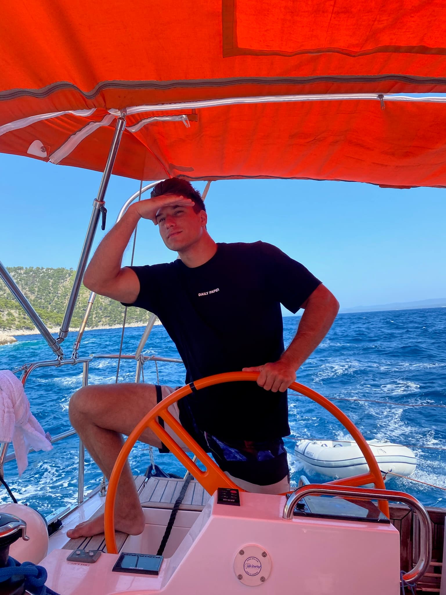 Man posing on a cruise