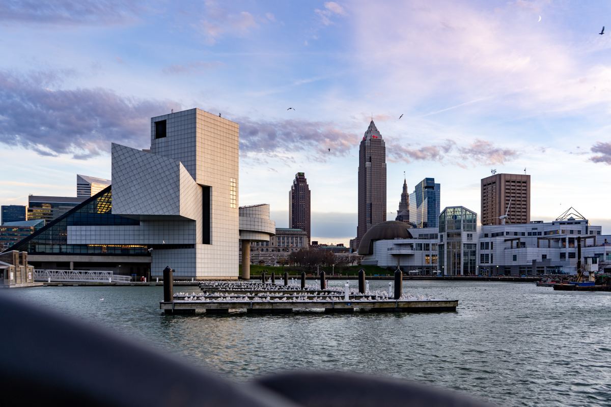 City skyline across a body of water
