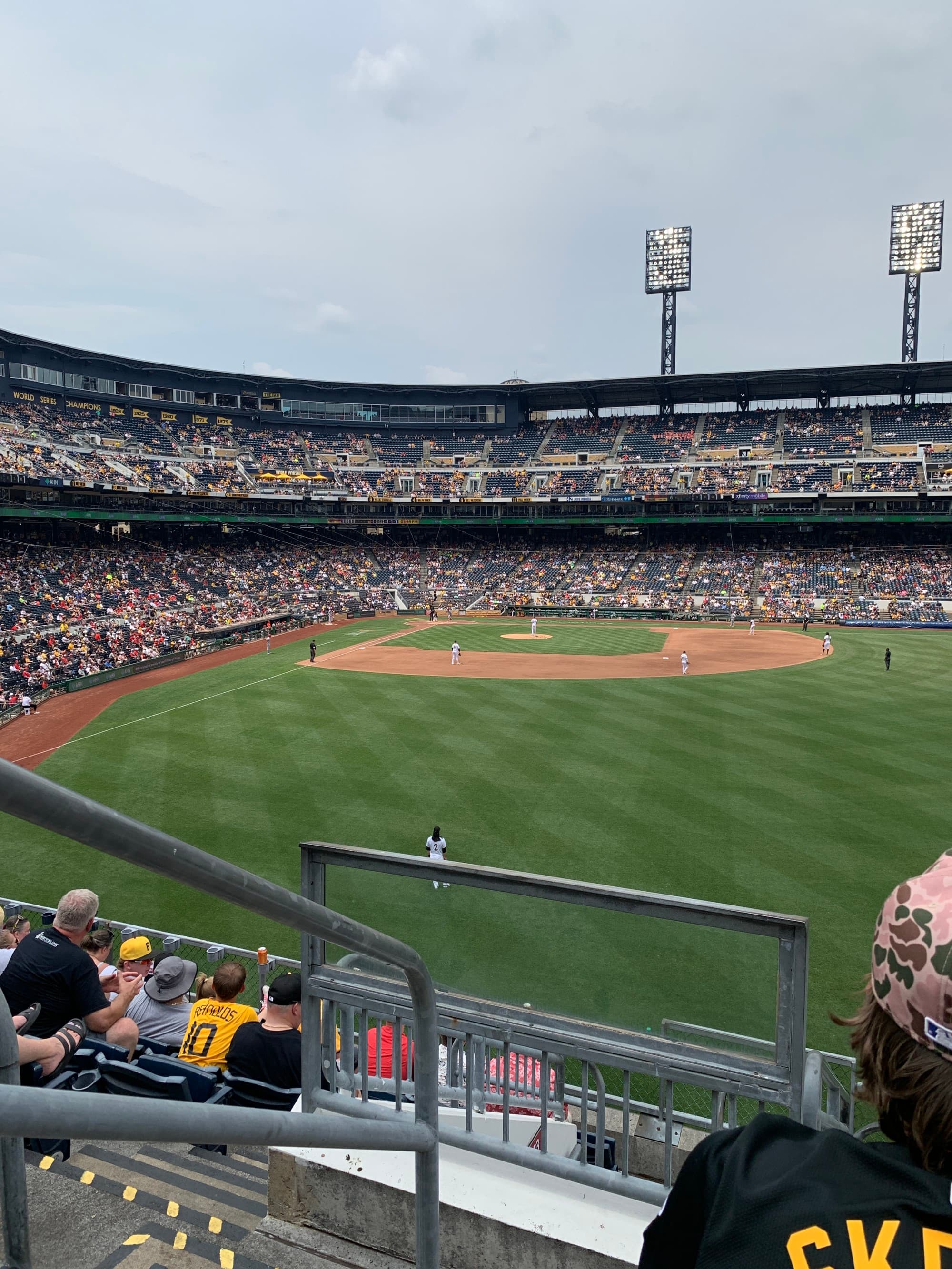 Baseball diamond viewed from the bleachers.