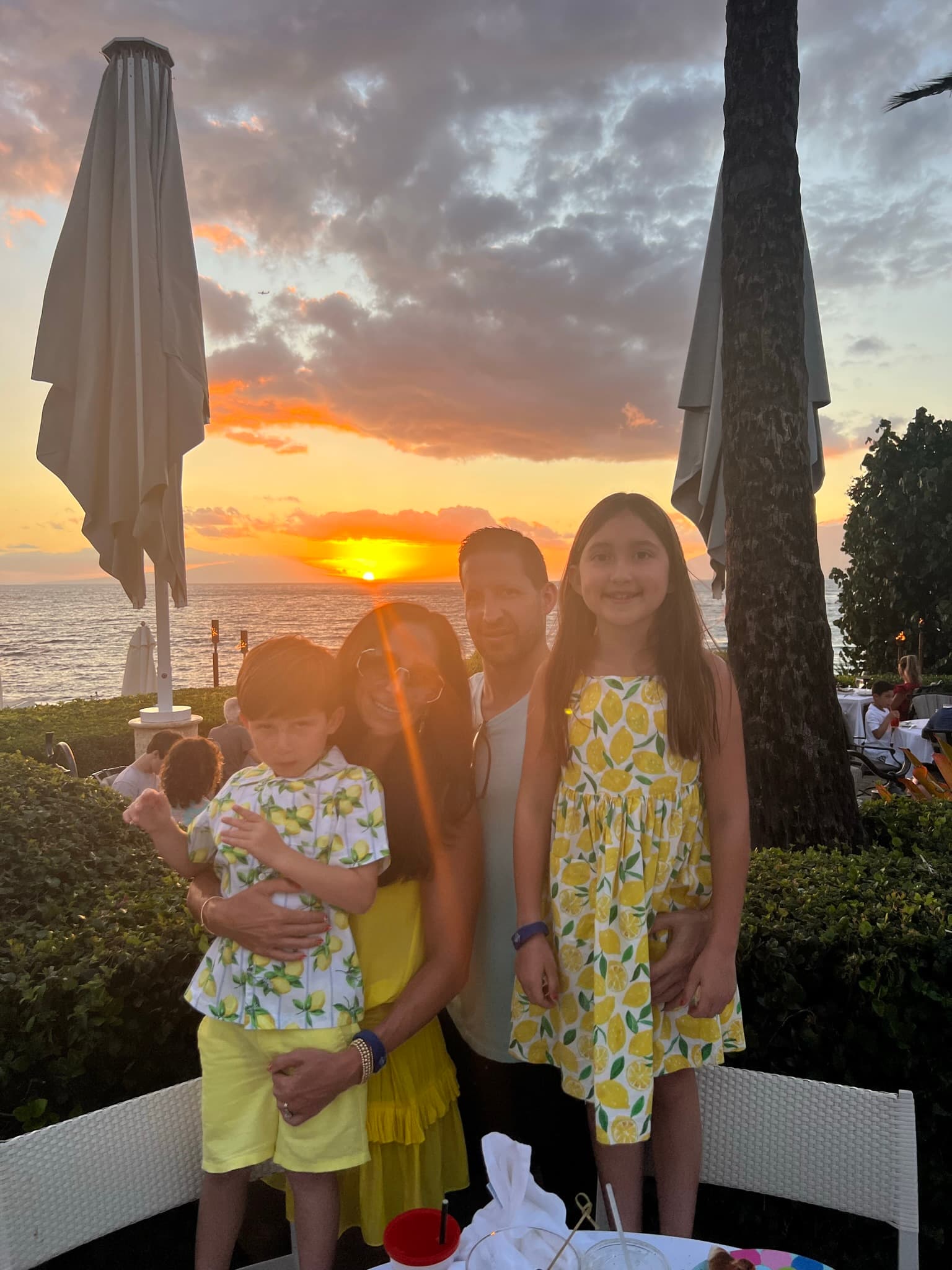 Travel advisor posing with family