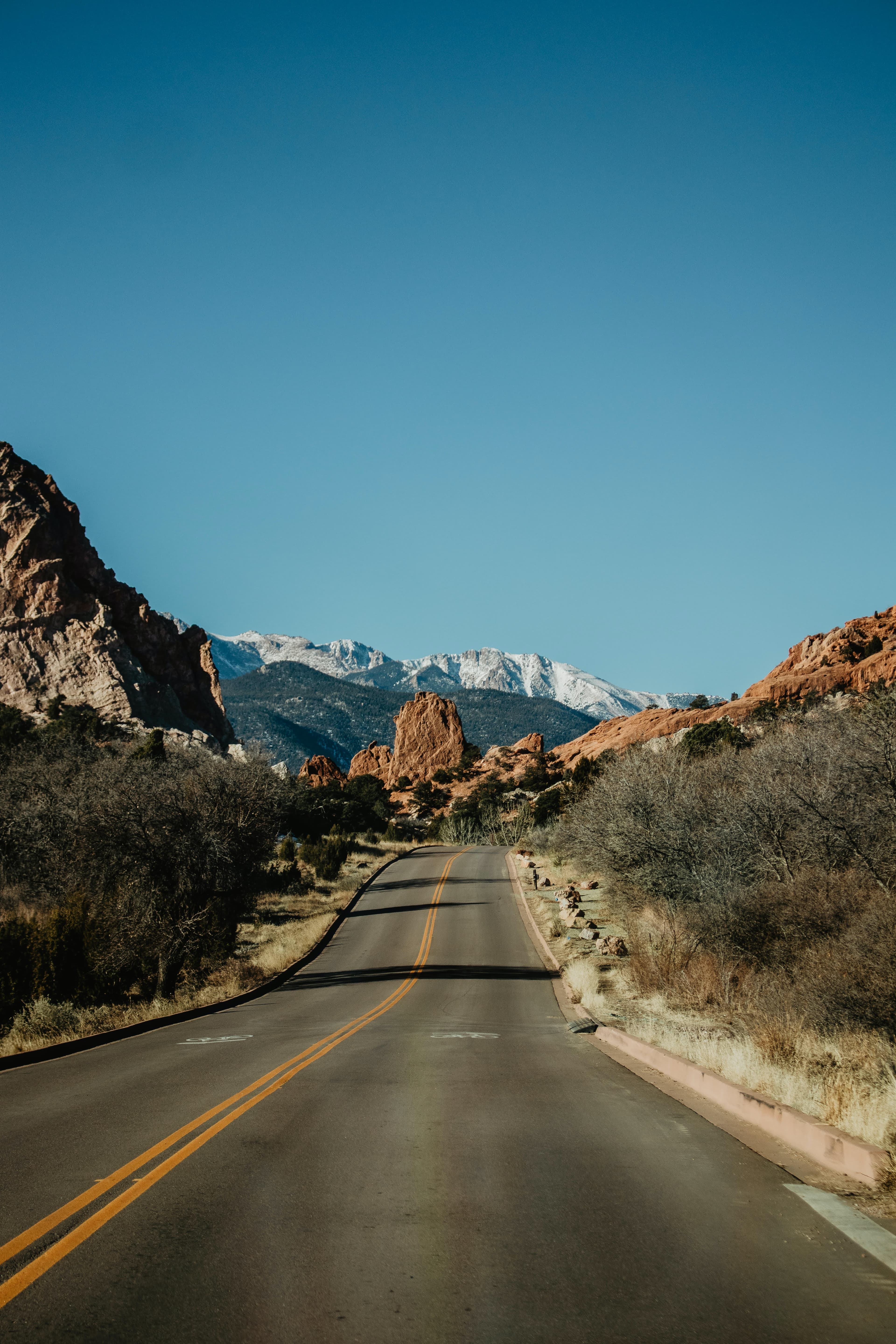View of mountains and road