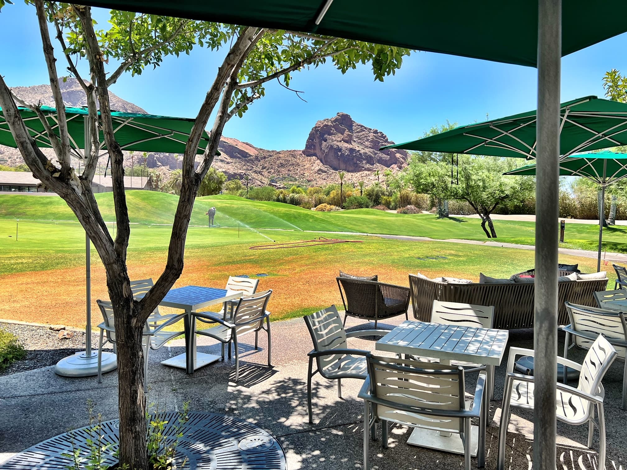 Rusty's outdoor seating with a view